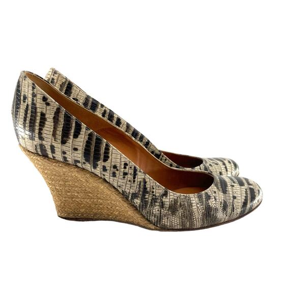 Lanvin Shoes - LANVIN Women's Shoes Snake Print Leather Ballerina Espadrille Wedge Heels EU 39